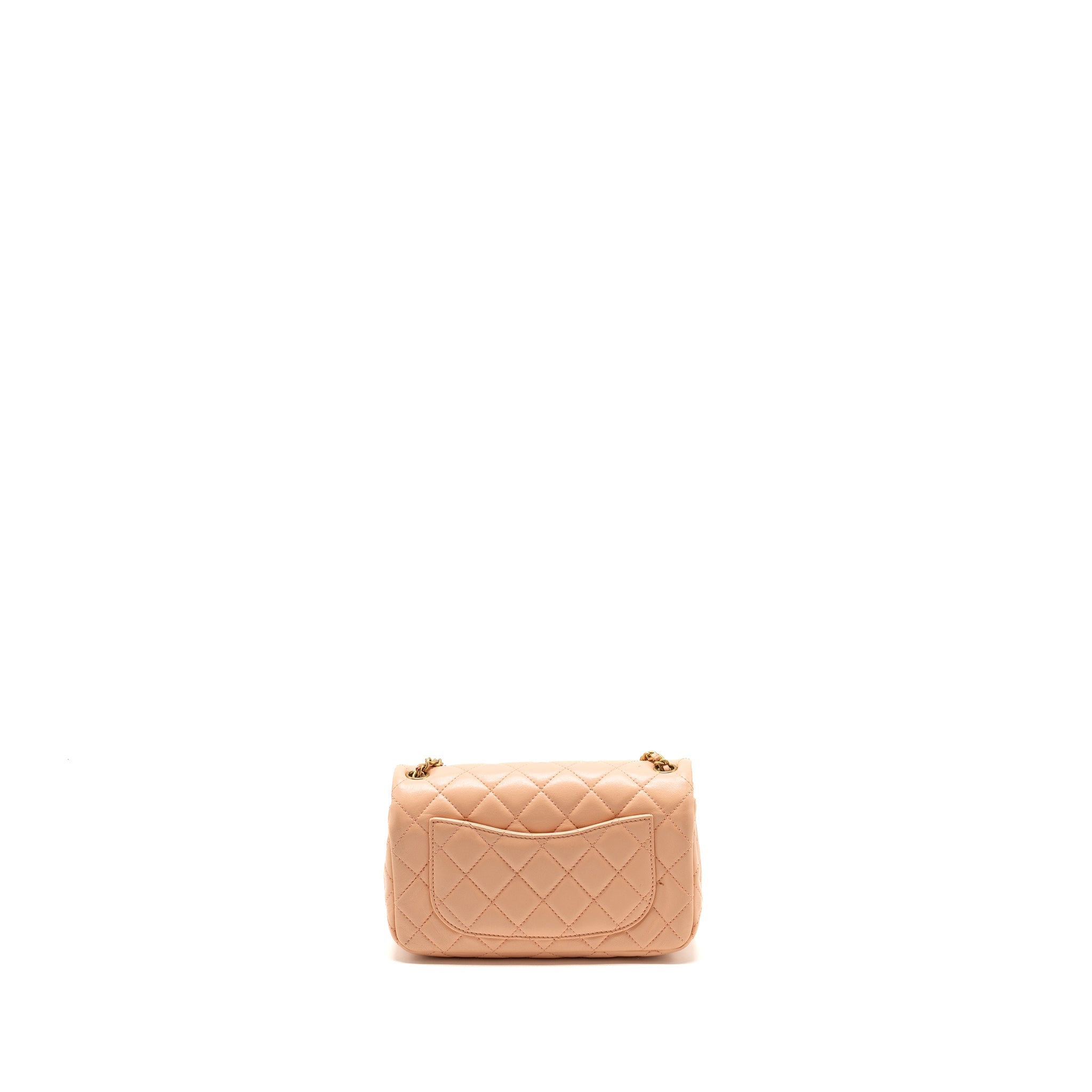 Chanel Pearl Crush Mini Rectangular Flap Bag Lambskin Pink  (Microchip)