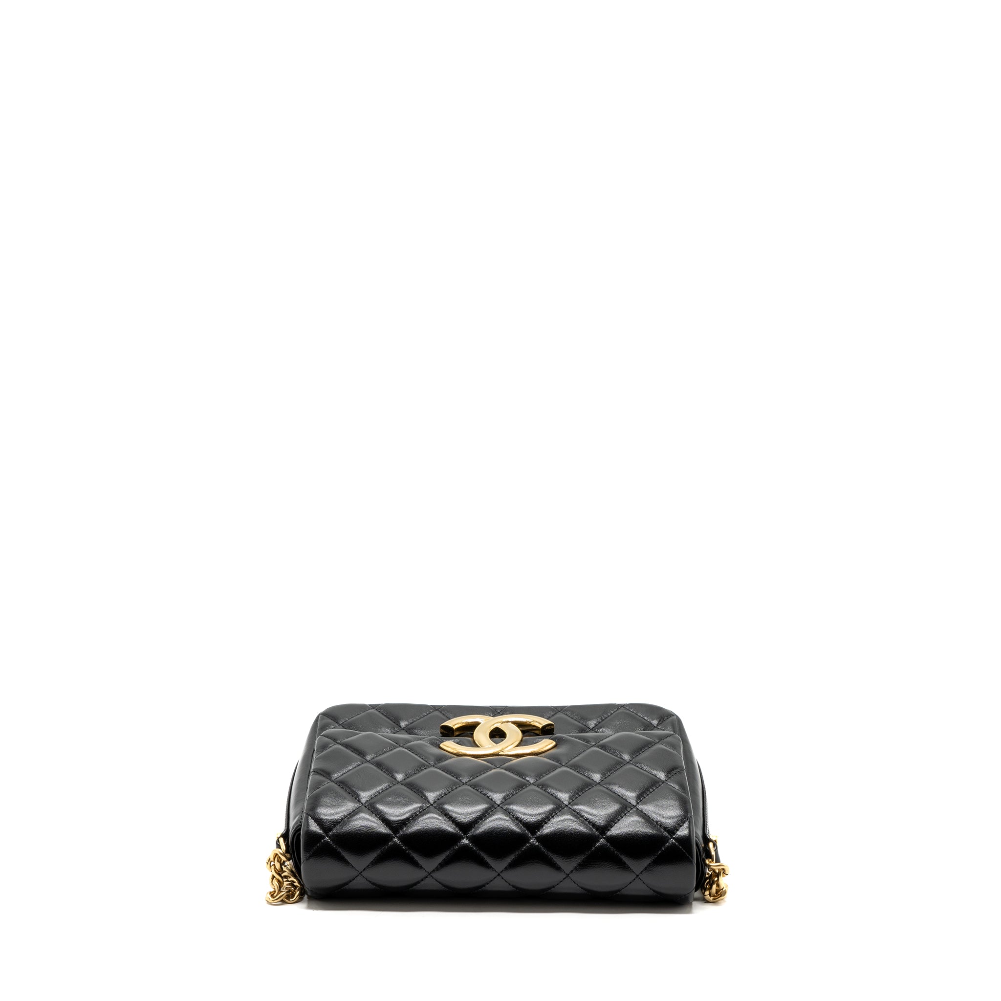 Chanel Giant CC Logo Flap bag Lambskin Black (microchip)