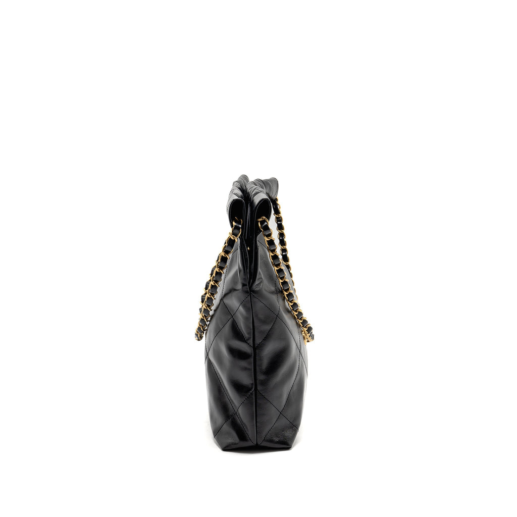Chanel Small 22 Bag Shiny Calfskin Black (microchip)