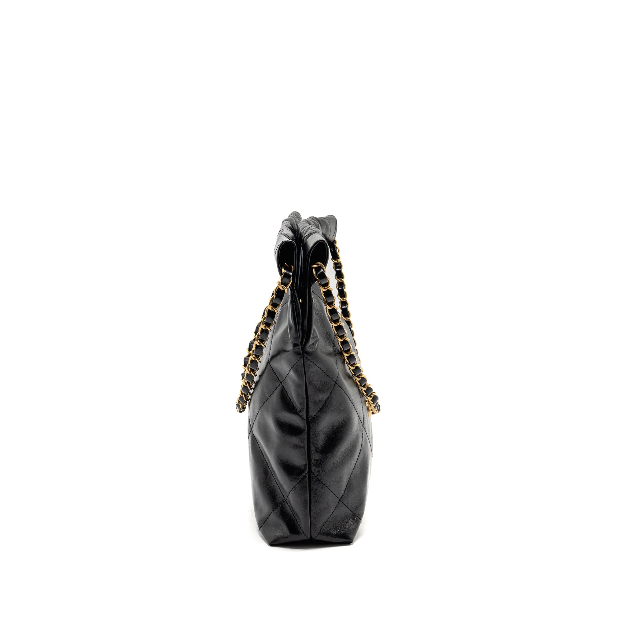 Chanel Small 22 Bag Shiny Calfskin Black (microchip)