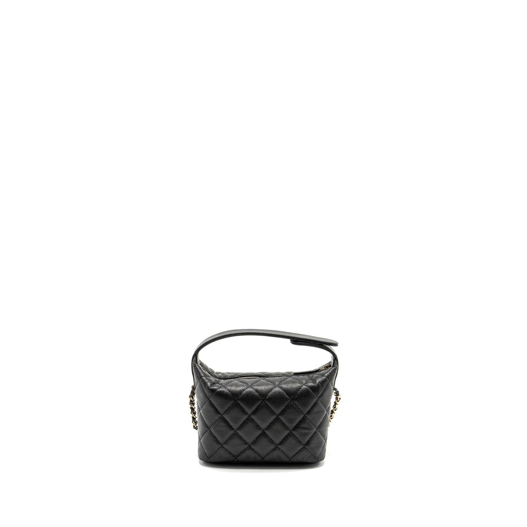 Chanel 25C Quilted Hobo Bag Caviar Black L (Microchip)