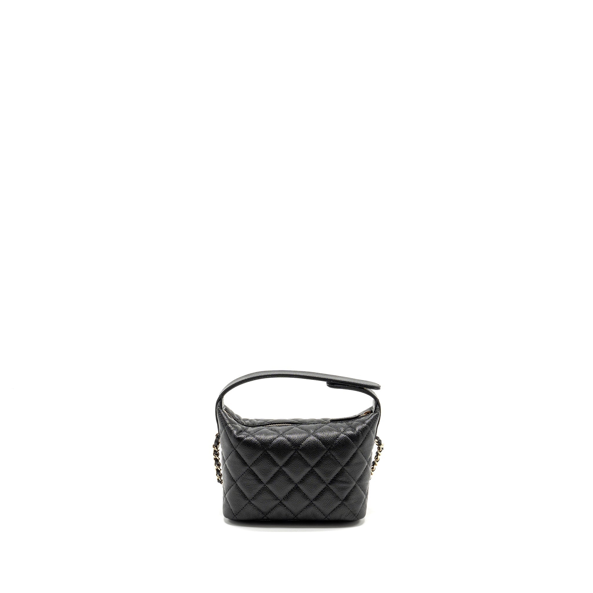 Chanel 25C Quilted Hobo Bag Caviar Black L (Microchip)