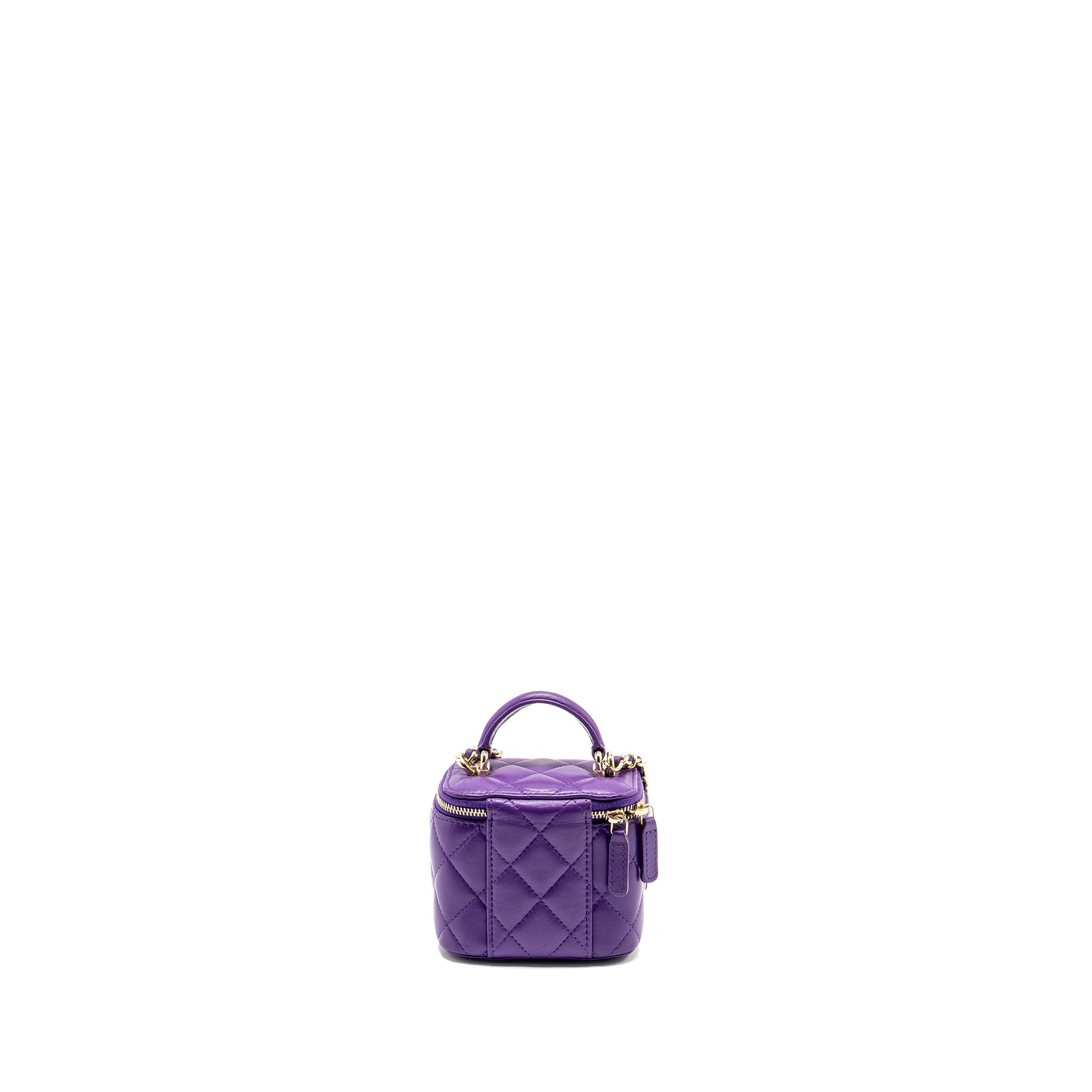 Chanel 22A Mini Vanity Case Lambskin Purple L (Microchip)