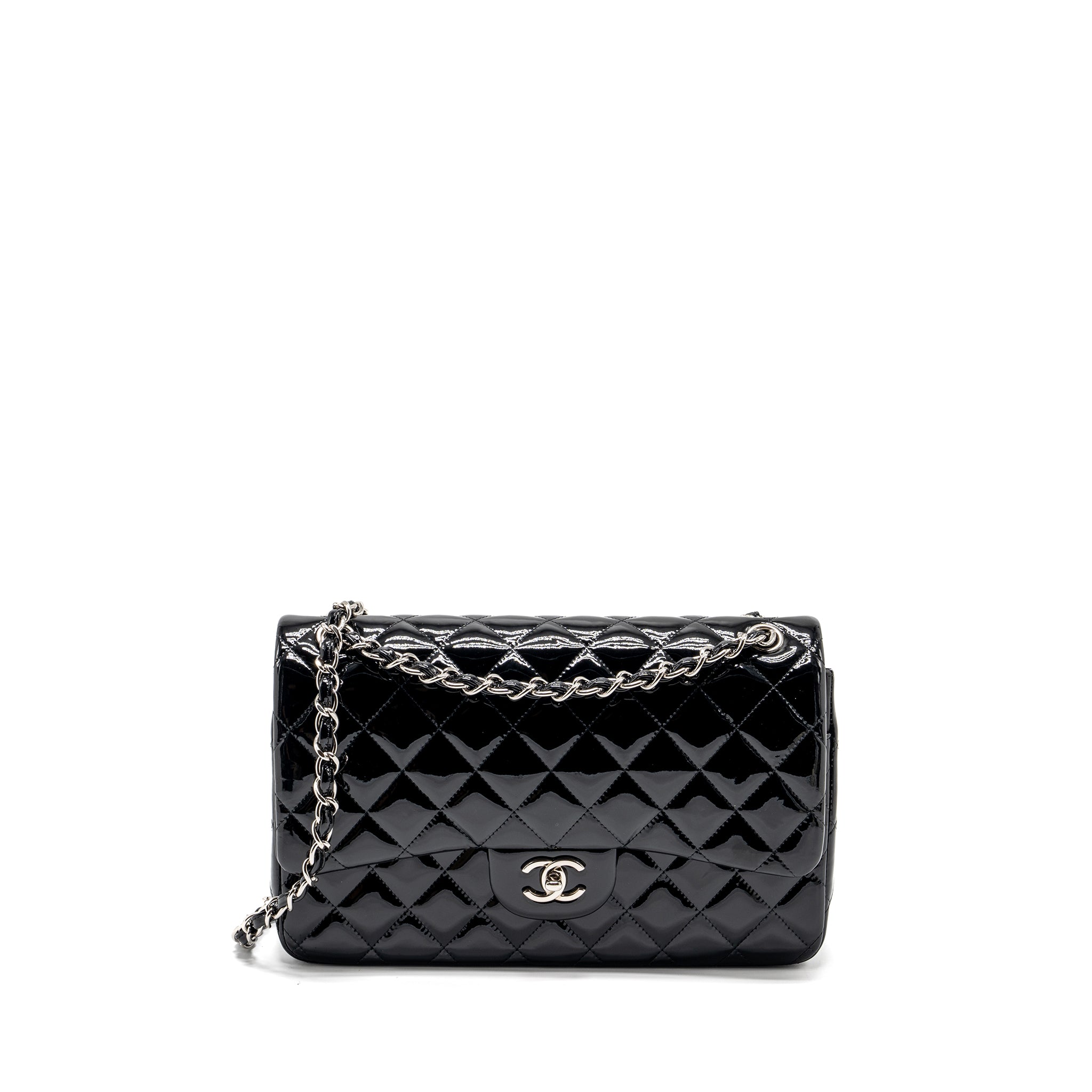 Chanel Jumbo Classic Double Flap Bag Patent Black