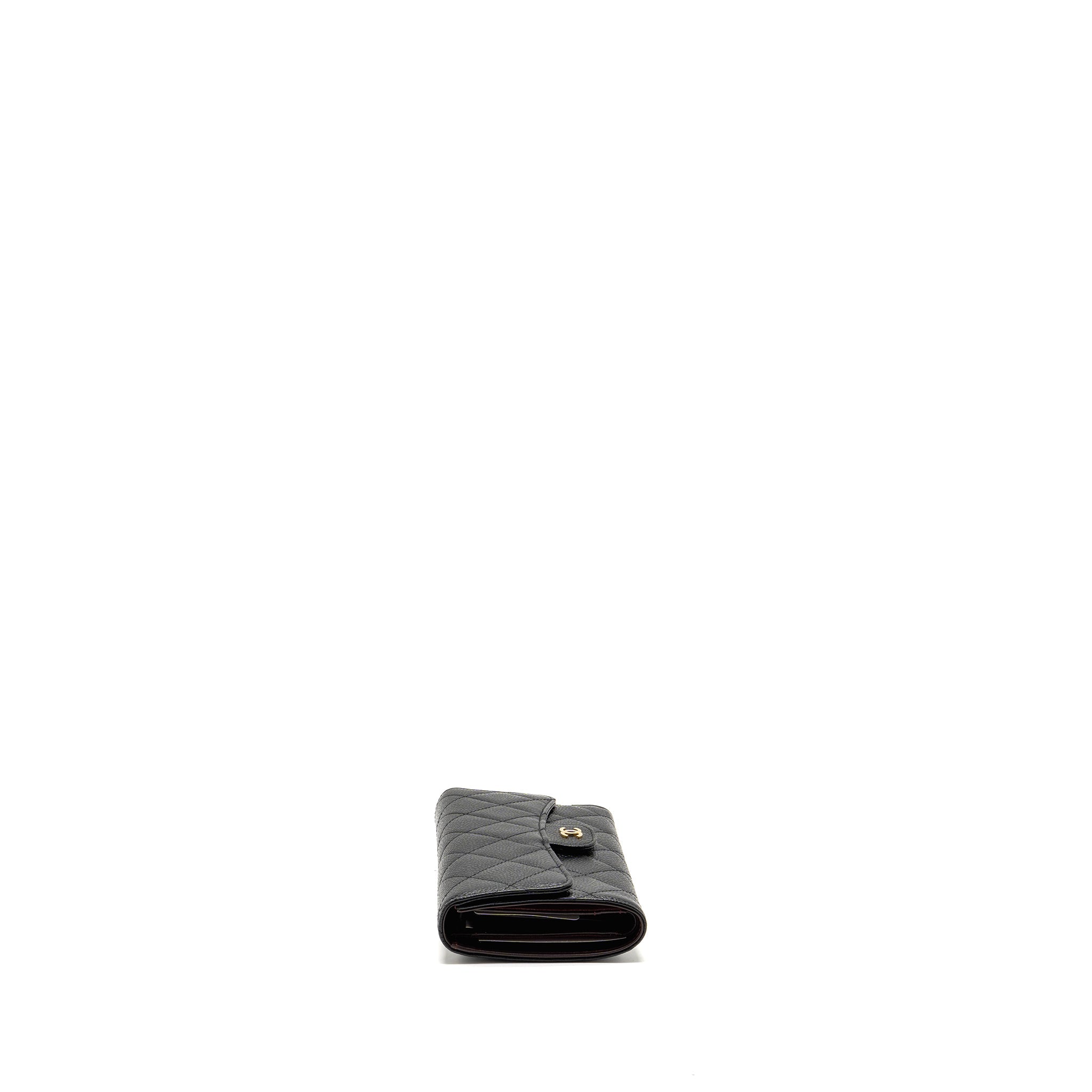 Chanel Classic CC Flap Long Wallet Caviar Black
