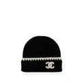 Chanel 23A cashmere beanie / hat black / white