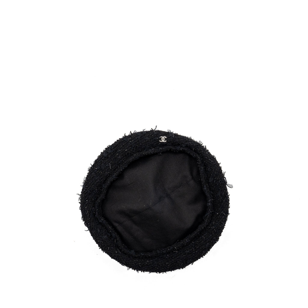 Chanel Size M CC logo Beret Polyamide/Wool Black