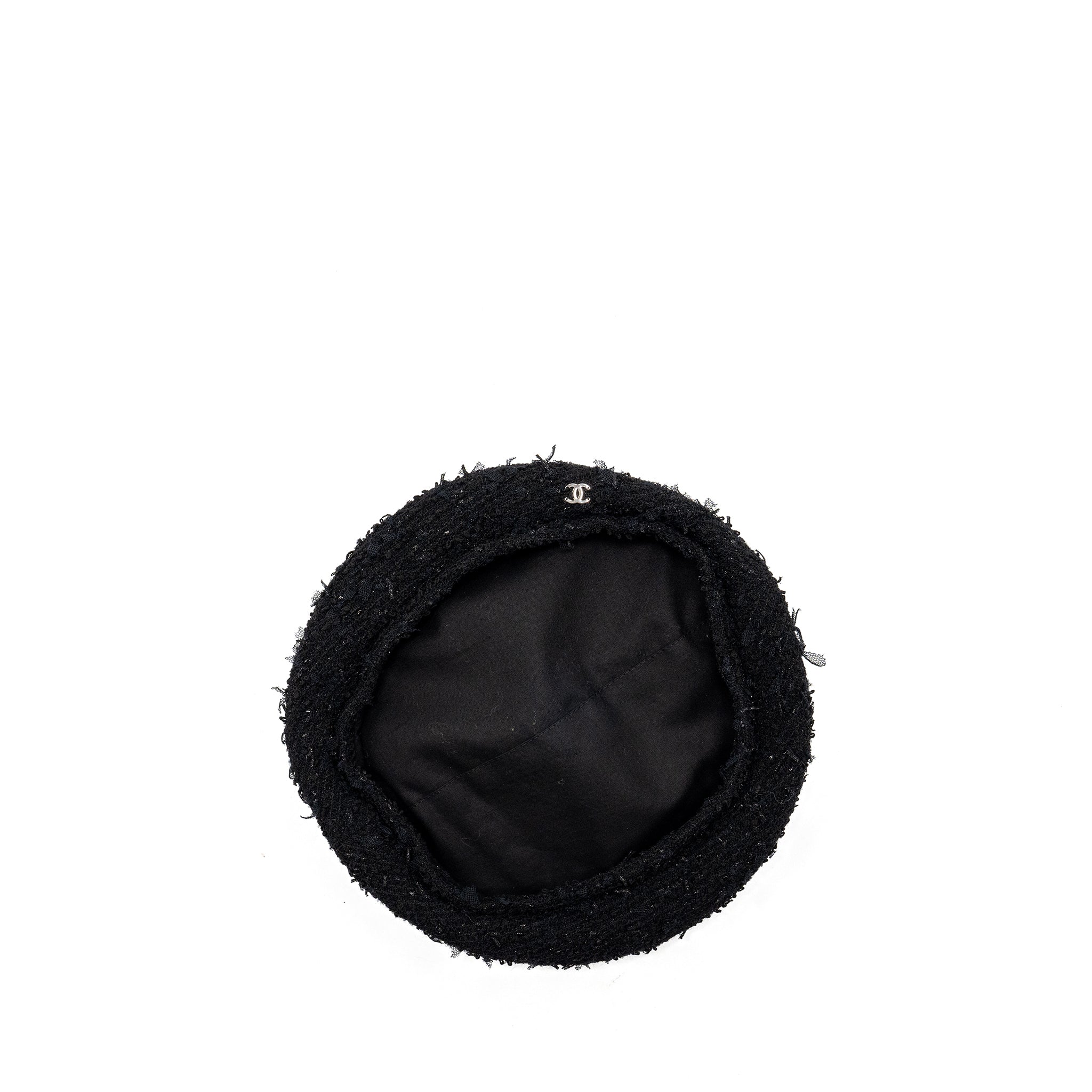 Chanel Size M CC logo Beret Polyamide/Wool Black