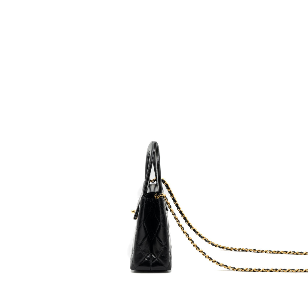 Chanel 23k Mini Shopping Tote Calfskin Black Brushed (Microchip)