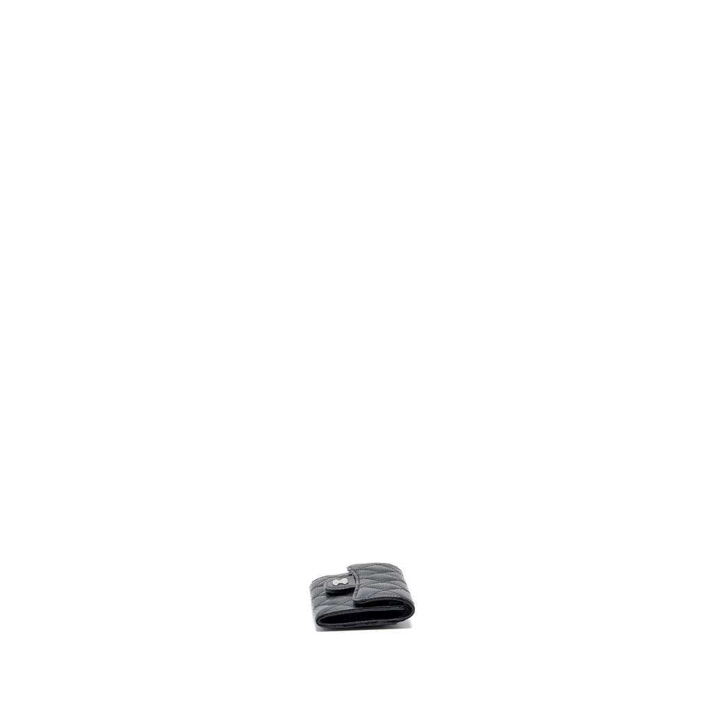Chanel classic flap card holder caviar black  (microchip)