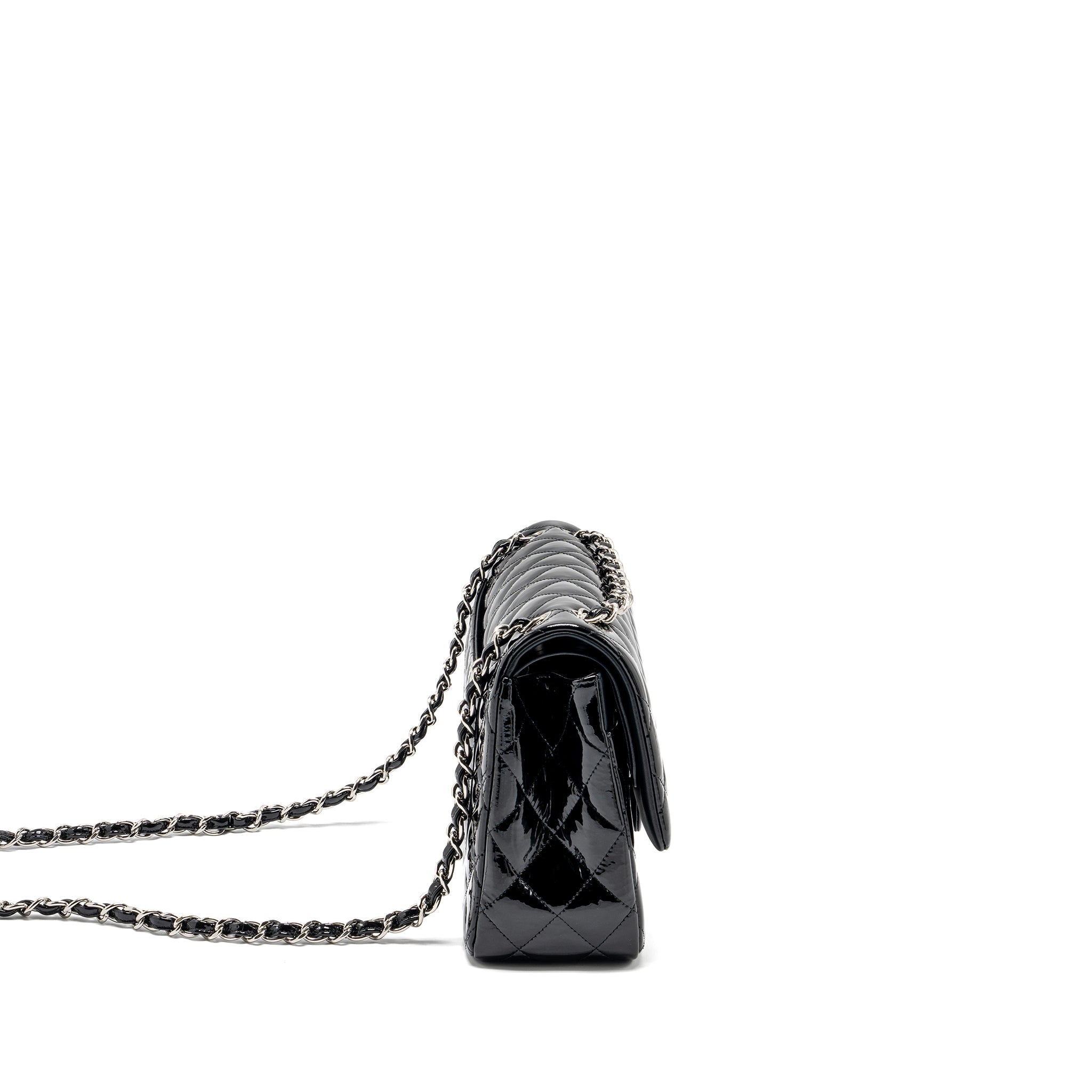 Chanel Jumbo Classic Double Flap Bag Patent Black