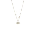 Chanel CC Logo Necklace with Pearls Silver Tone