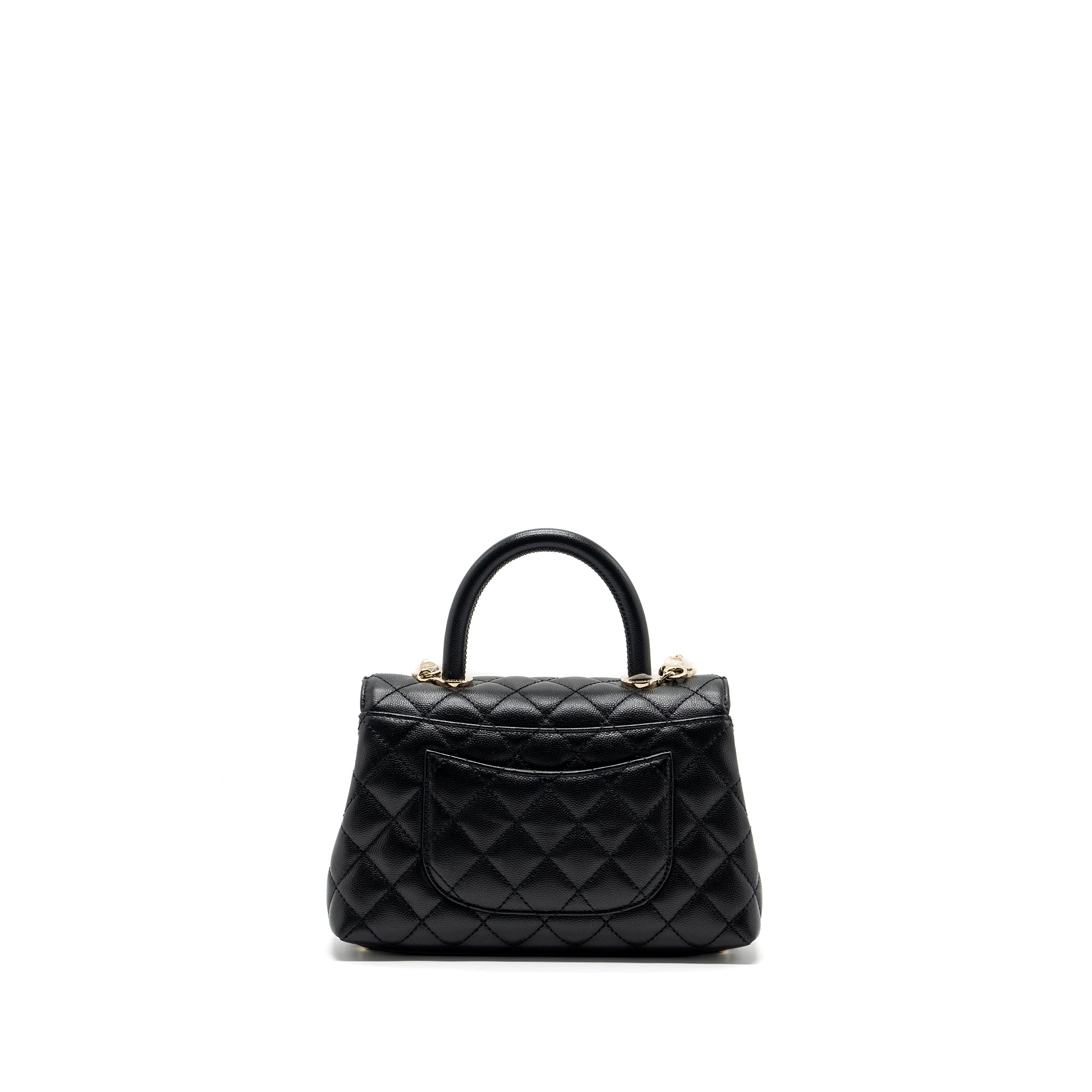 Chanel small coco handle caviar black L (microchip)