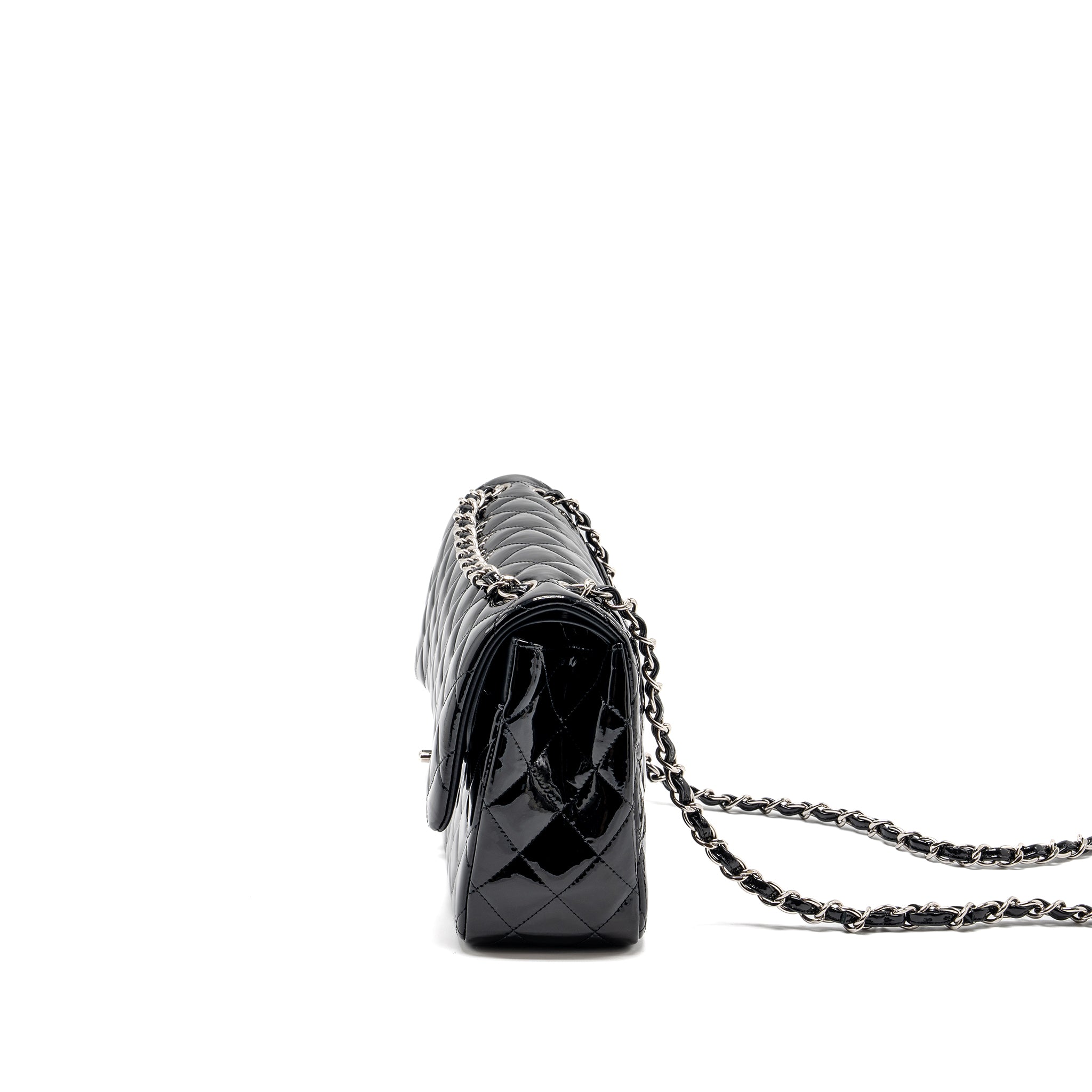 Chanel Jumbo Classic Double Flap Bag Patent Black
