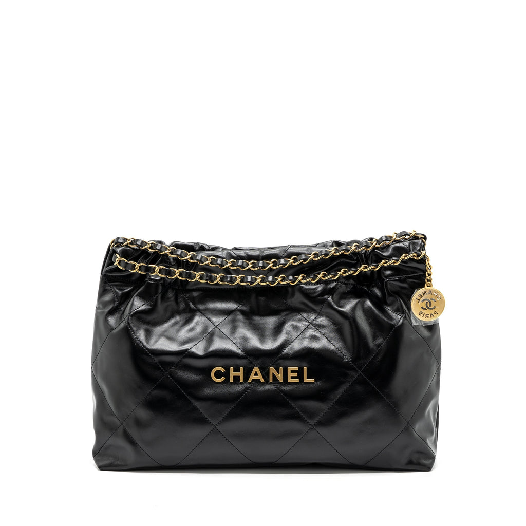Chanel 24C 22 Bag Calfskin Black  (microchip)