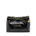 Chanel 24C 22 Bag Calfskin Black  (microchip)