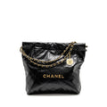 Chanel Small 22 Bag Shiny Calfskin Black (microchip)