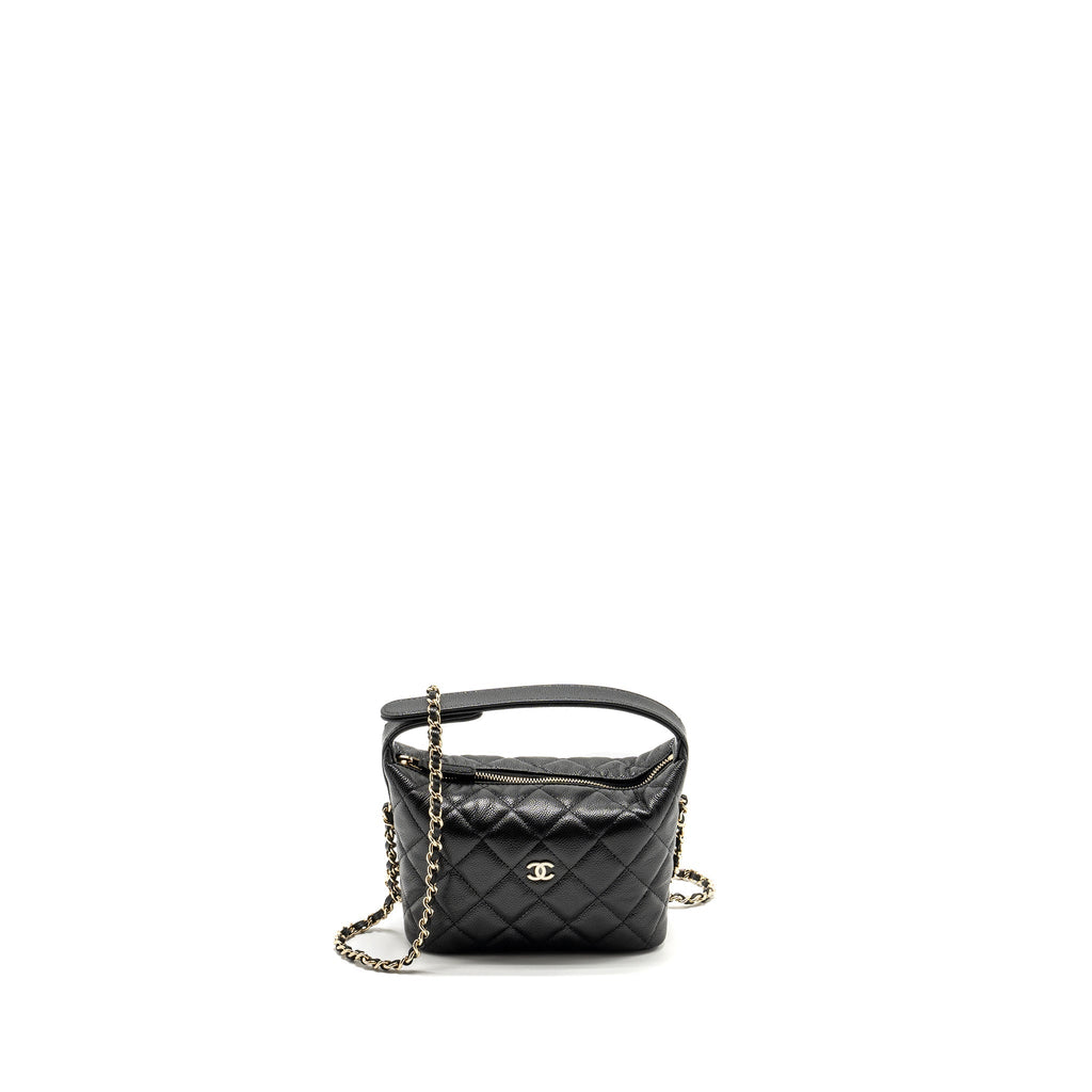 Chanel 25C Quilted Hobo Bag Caviar Black L (Microchip)