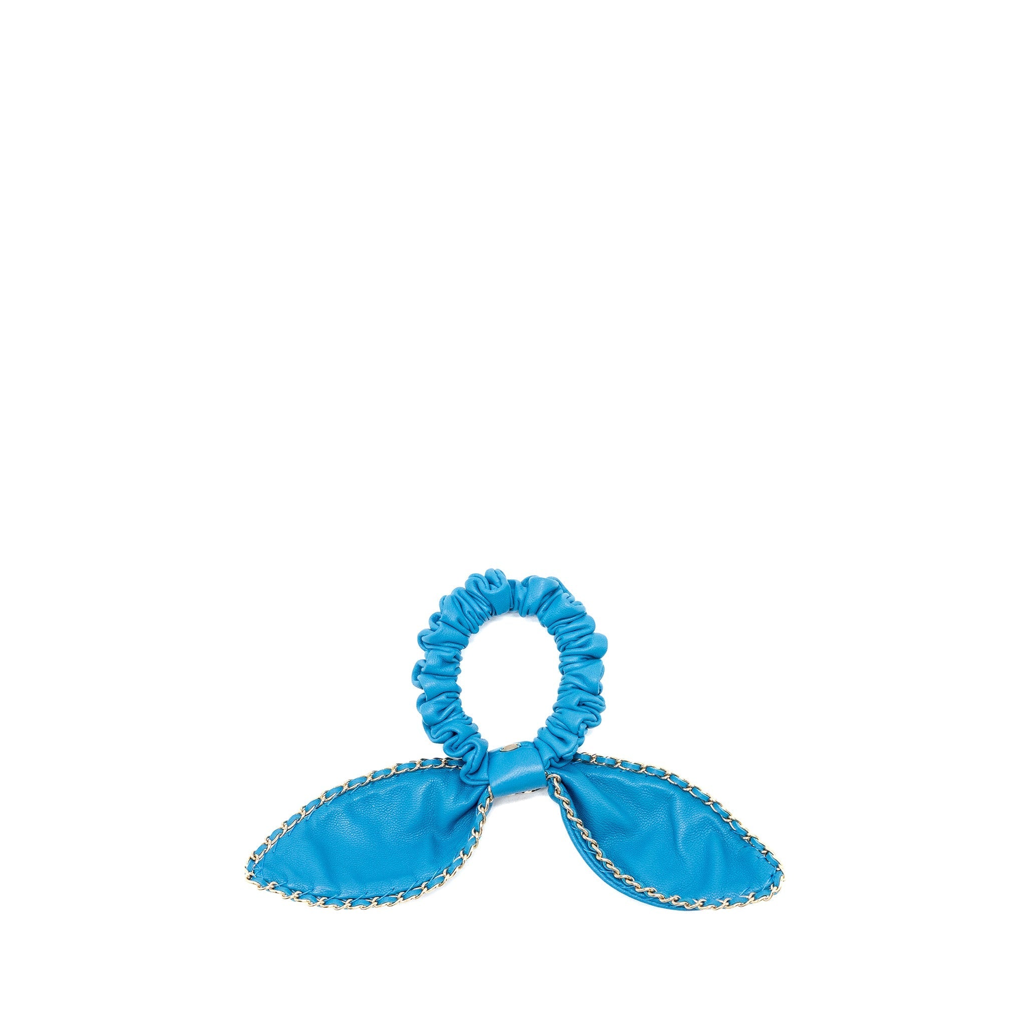 Chanel Hair Ring leather blue
