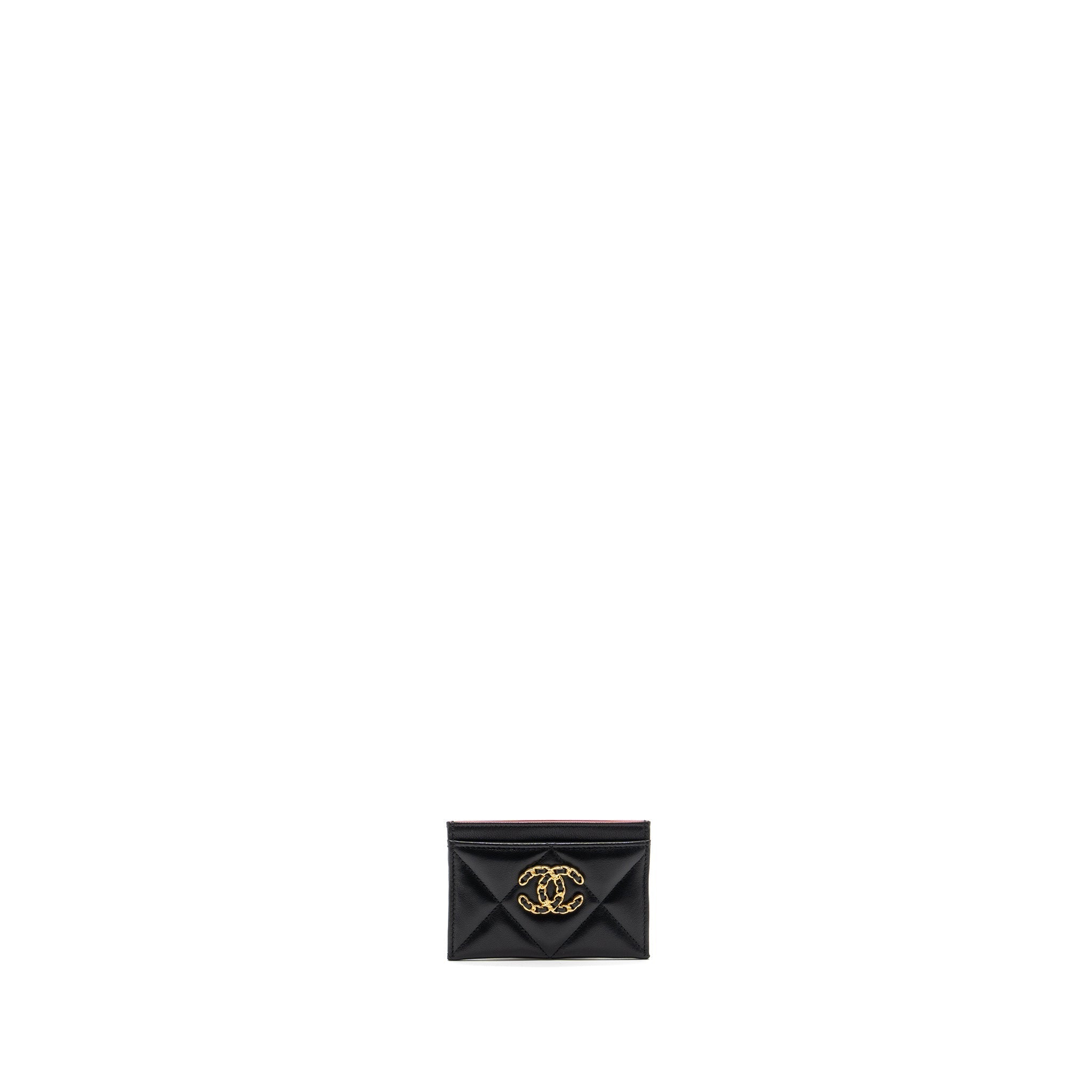 Chanel 19 Cardholder Lambskin Black