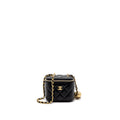 Chanel Pearl Crush Mini Vanity with Chain Lambskin Black Brushed  (Microchip)