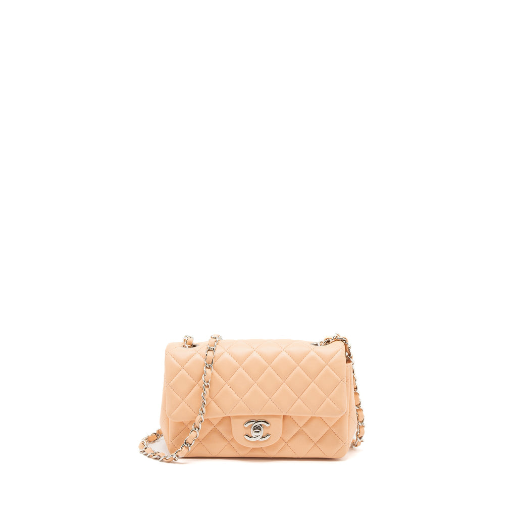 Chanel Mini Rectangular Flap Bag Lambskin Pink