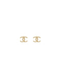 Chanel Beads CC Logo Earrings Light Gold Tone