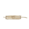Chanel pearl and CC logo bracelet light gold tone
