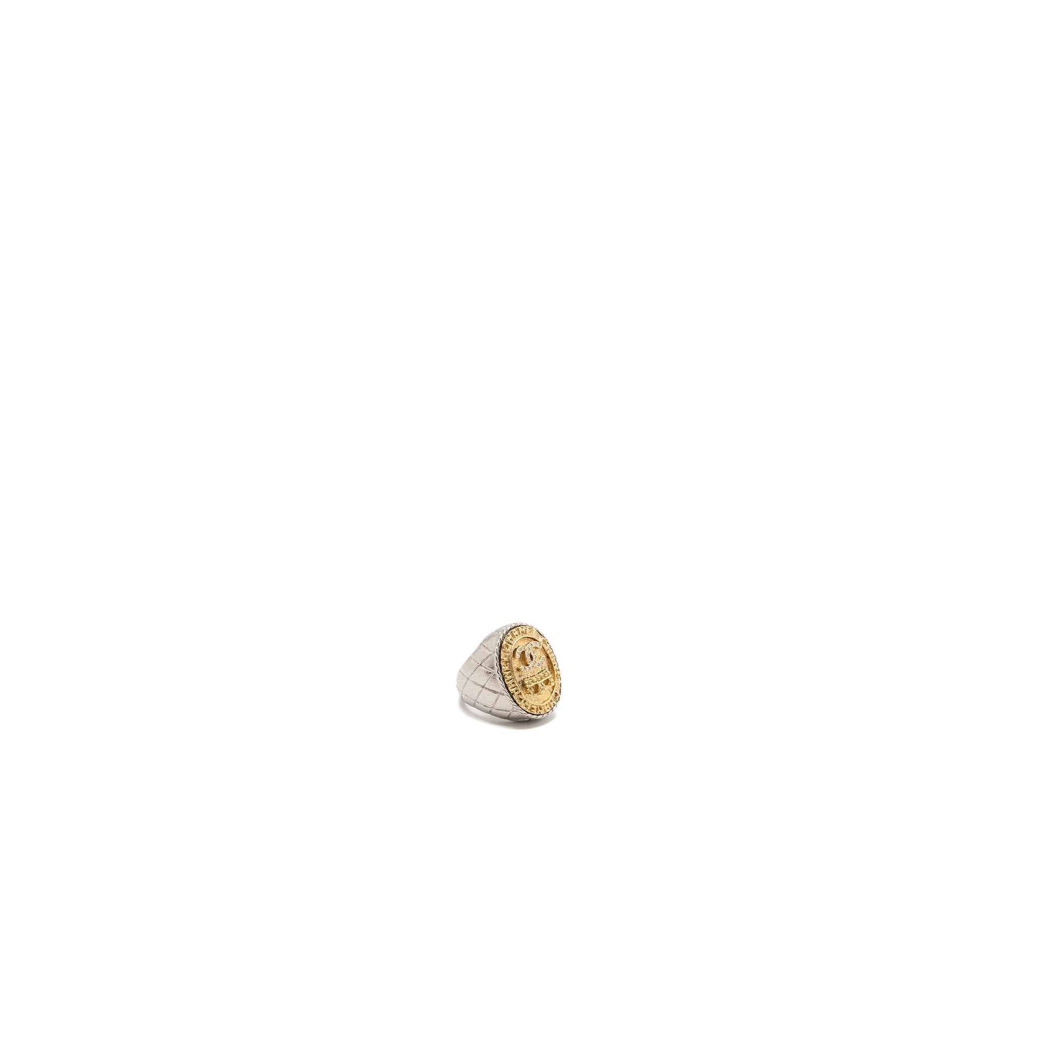 Chanel size M oval ring gold/silver tone