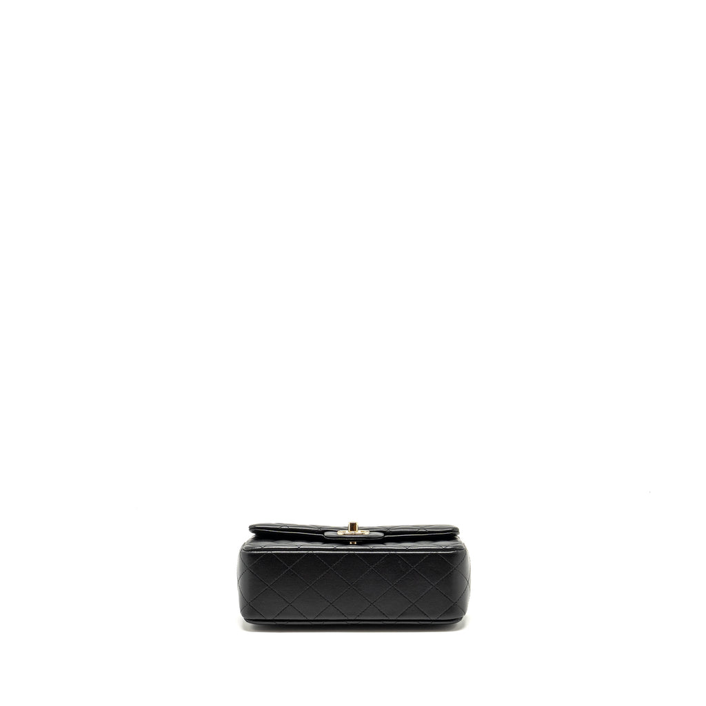 Chanel Top Handle Mini Rectangular Flap Bag Lambskin Black L (Microchip)