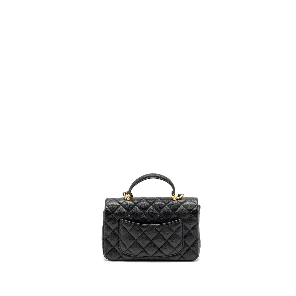 Chanel Top Handle Mini Rectangular Flap Bag Caviar Black