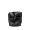 Chanel Small Urban Spirit  Backpack Chevron Calfskin Black