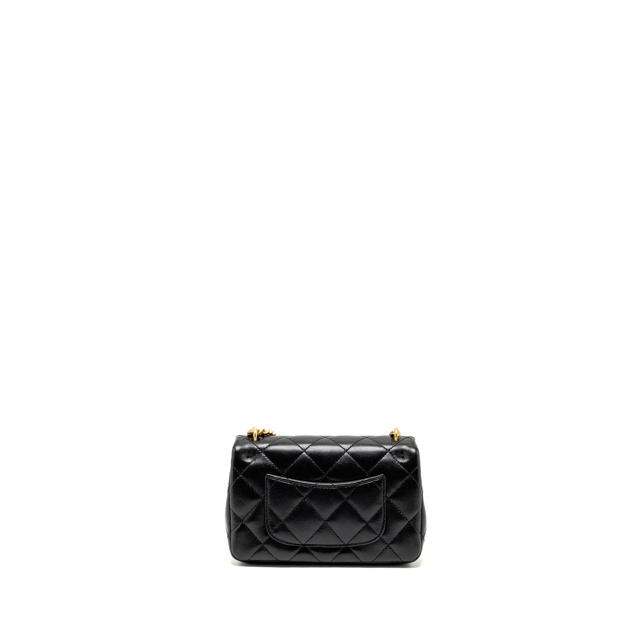 Chanel 25C Coco Love Adjustable Chain Shiny Lambskin Black  (Microchip)