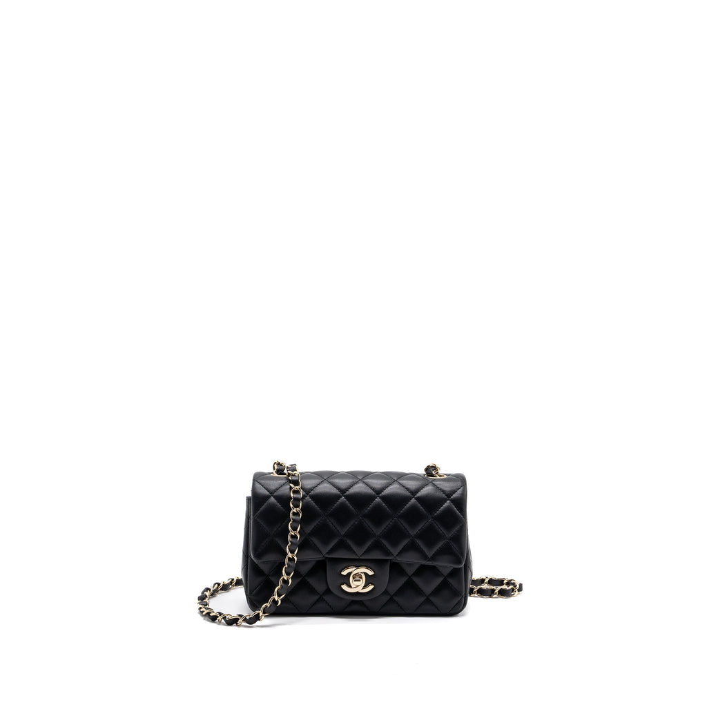 Chanel mini rectangular Flap Bag Lambskin Black L