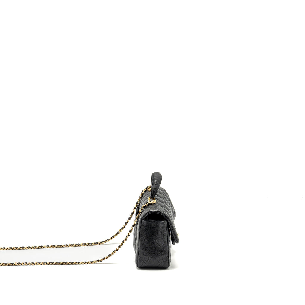 Chanel Top Handle Mini Rectangular Flap Bag Caviar Black