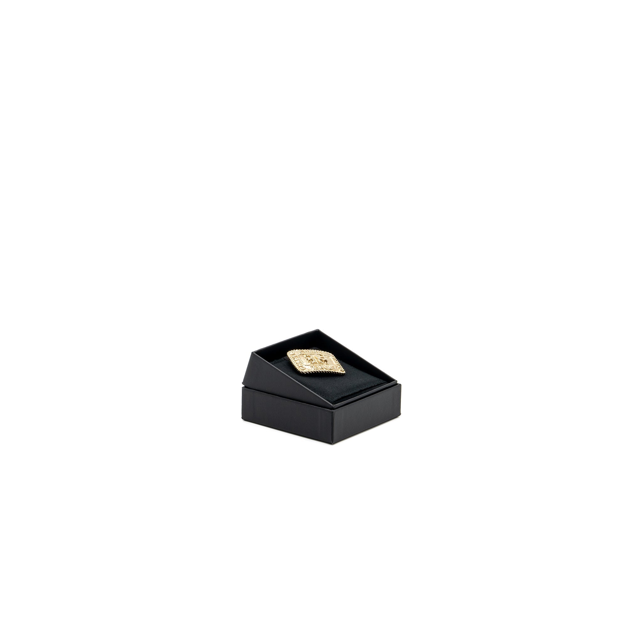 Chanel CC Logo and Crown Brooch Crystal L