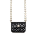 Chanel Maxi Pearl Clutch with Chain Lambskin Black