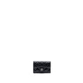 Chanel classic flap card holder caviar black  (microchip)