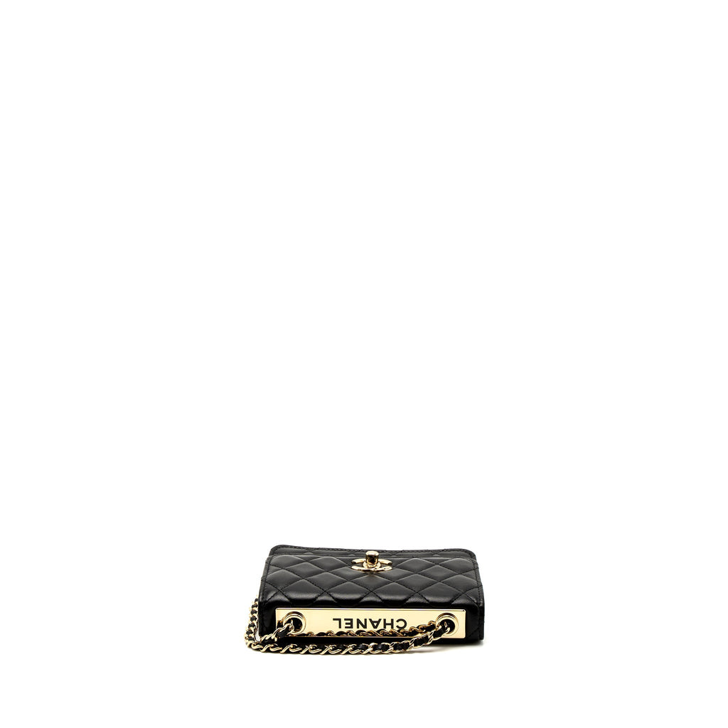 Chanel Mini Trendy CC Wallet on Chain Lambskin Black L (Microchip)