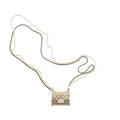 Chanel Micro Bag Necklace Pearl/ Leather Chain L