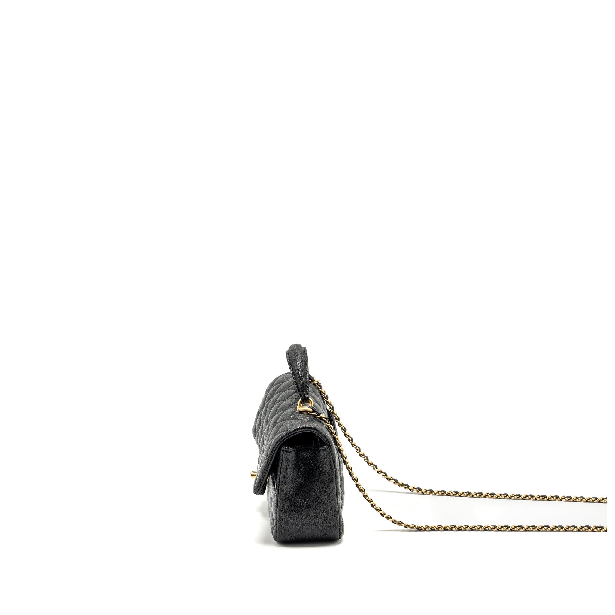 Chanel Top Handle Mini Rectangular Flap Bag Caviar Black