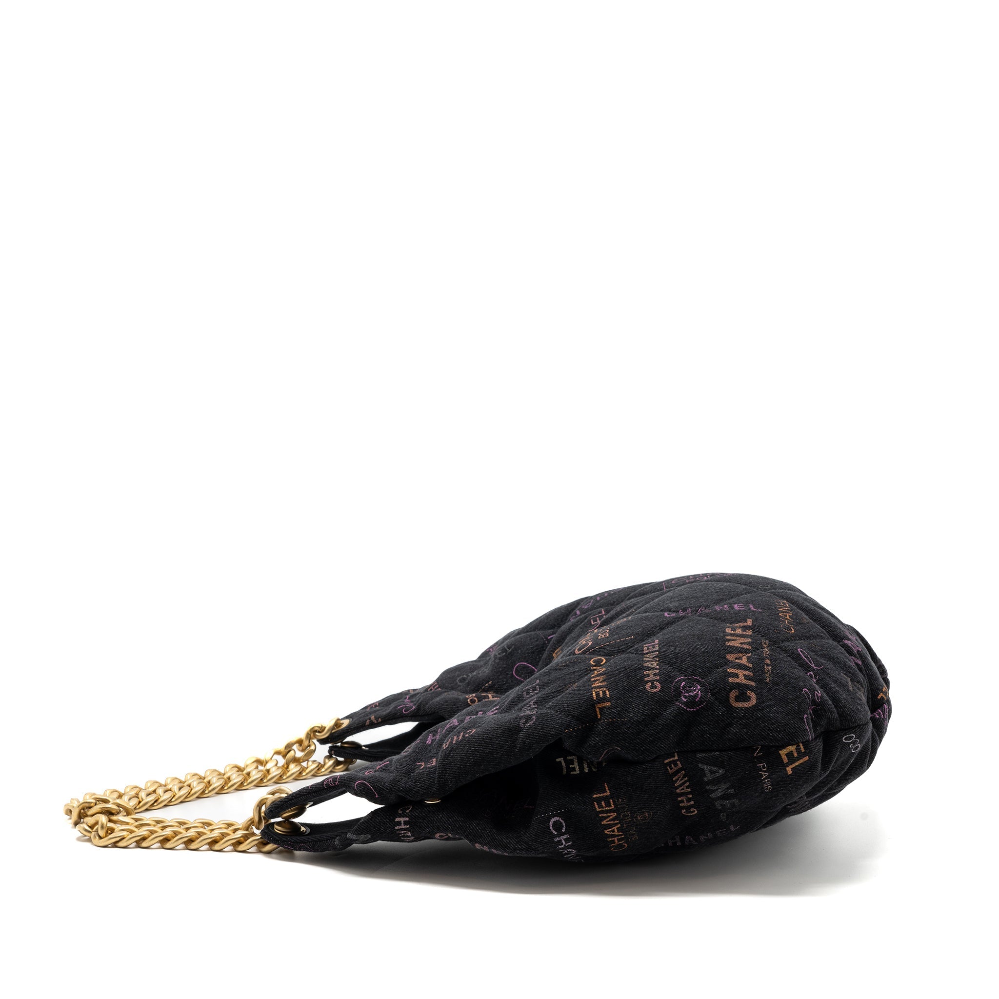 Chanel Denim Graffiti Shoulder bag black  (microchip)