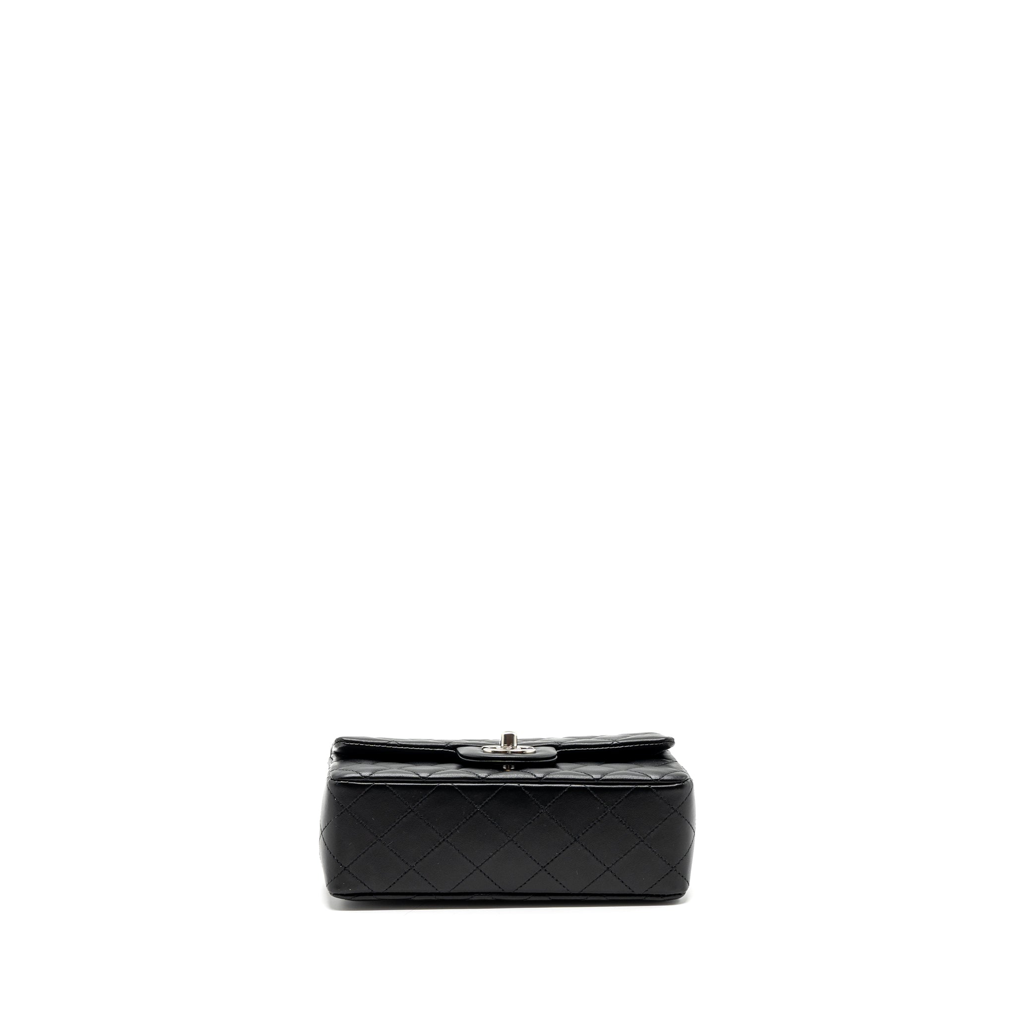 Chanel mini rectangular flap bag lambskin black  (MICrochip)