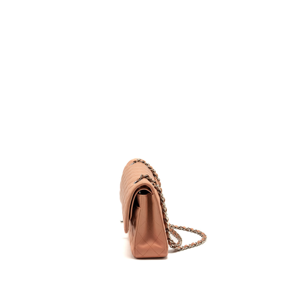 Chanel Medium Classic Double Flap Bag Lambskin Pink  (Microchip)