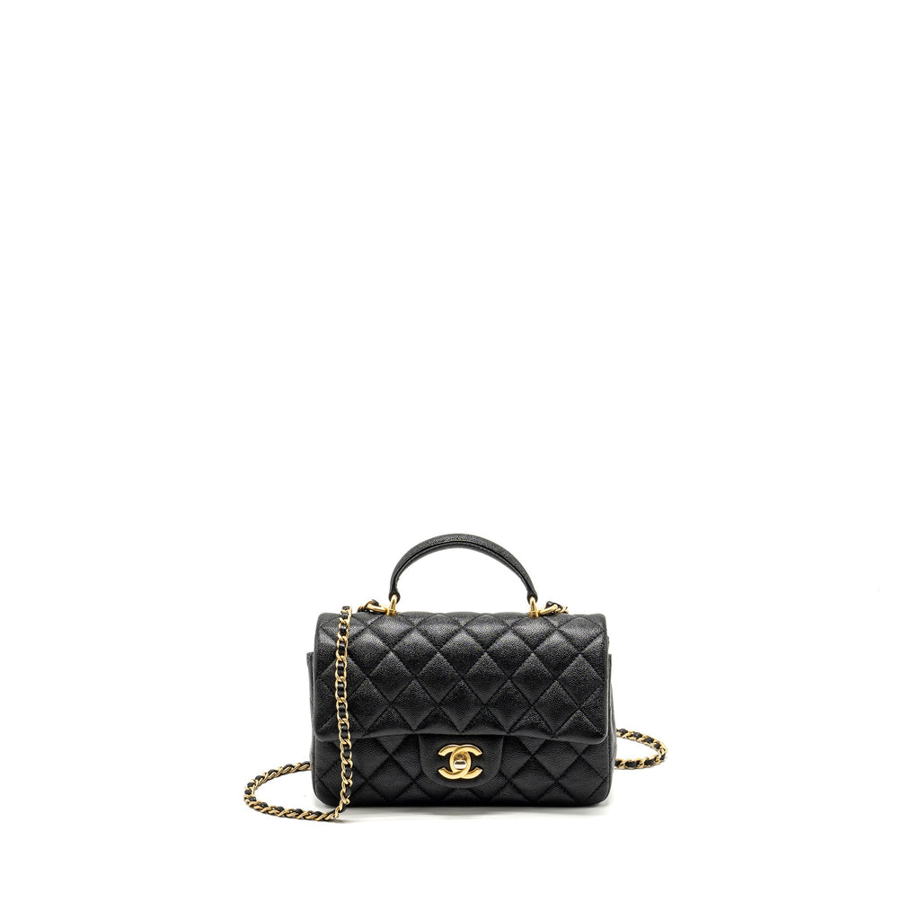 Chanel Top Handle Mini Rectangular Flap Bag Caviar Black
