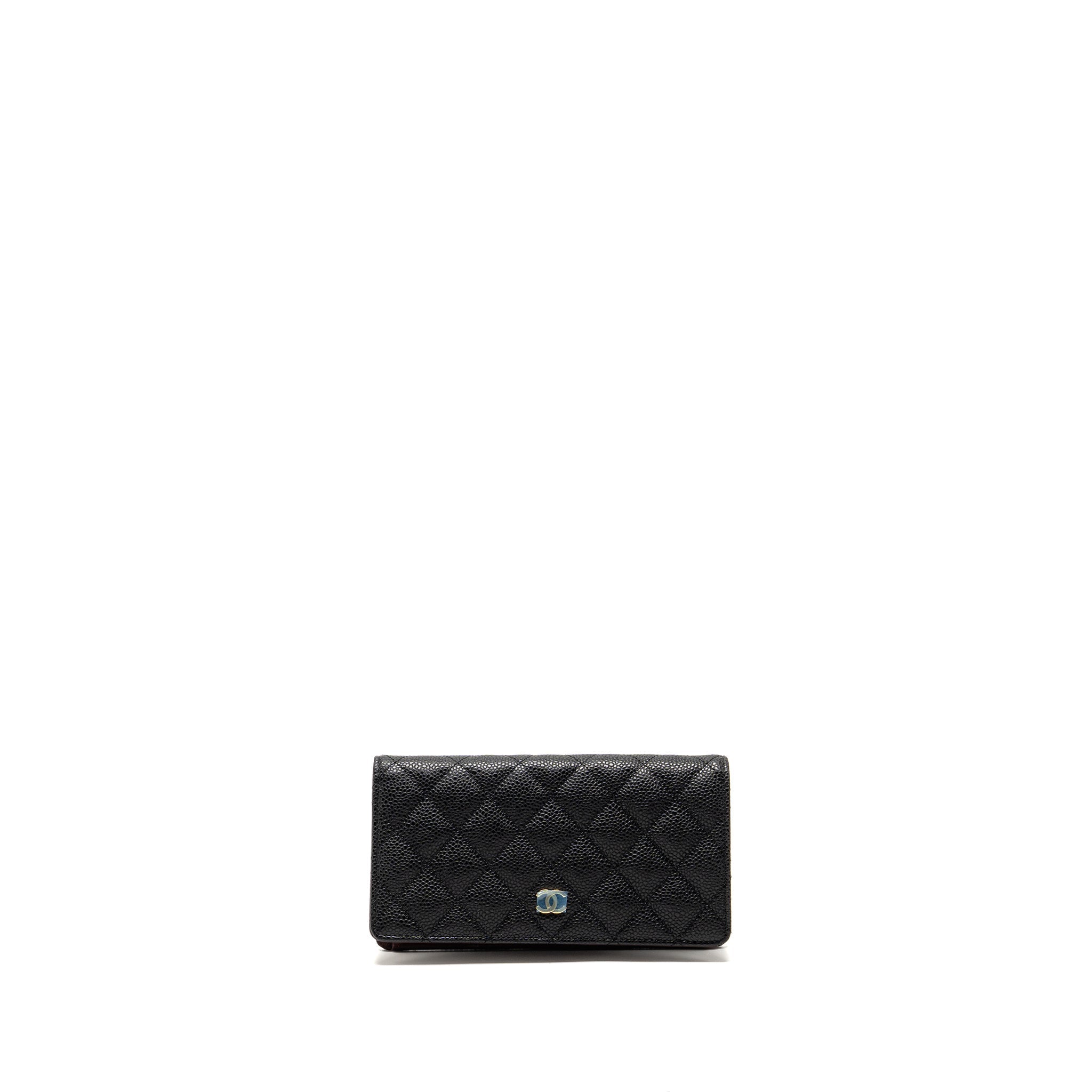 Chanel Classic CC Long Wallet Caviar Black