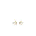 Chanel Square CC Logo Earrings Crystal Light Gold Tone