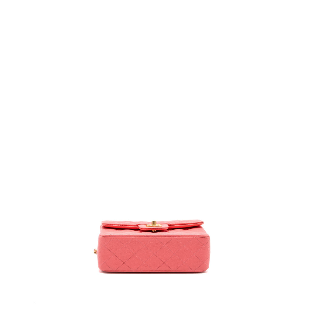 Chanel Top Handle Mini Rectangular Flap Bag Caviar Pink
