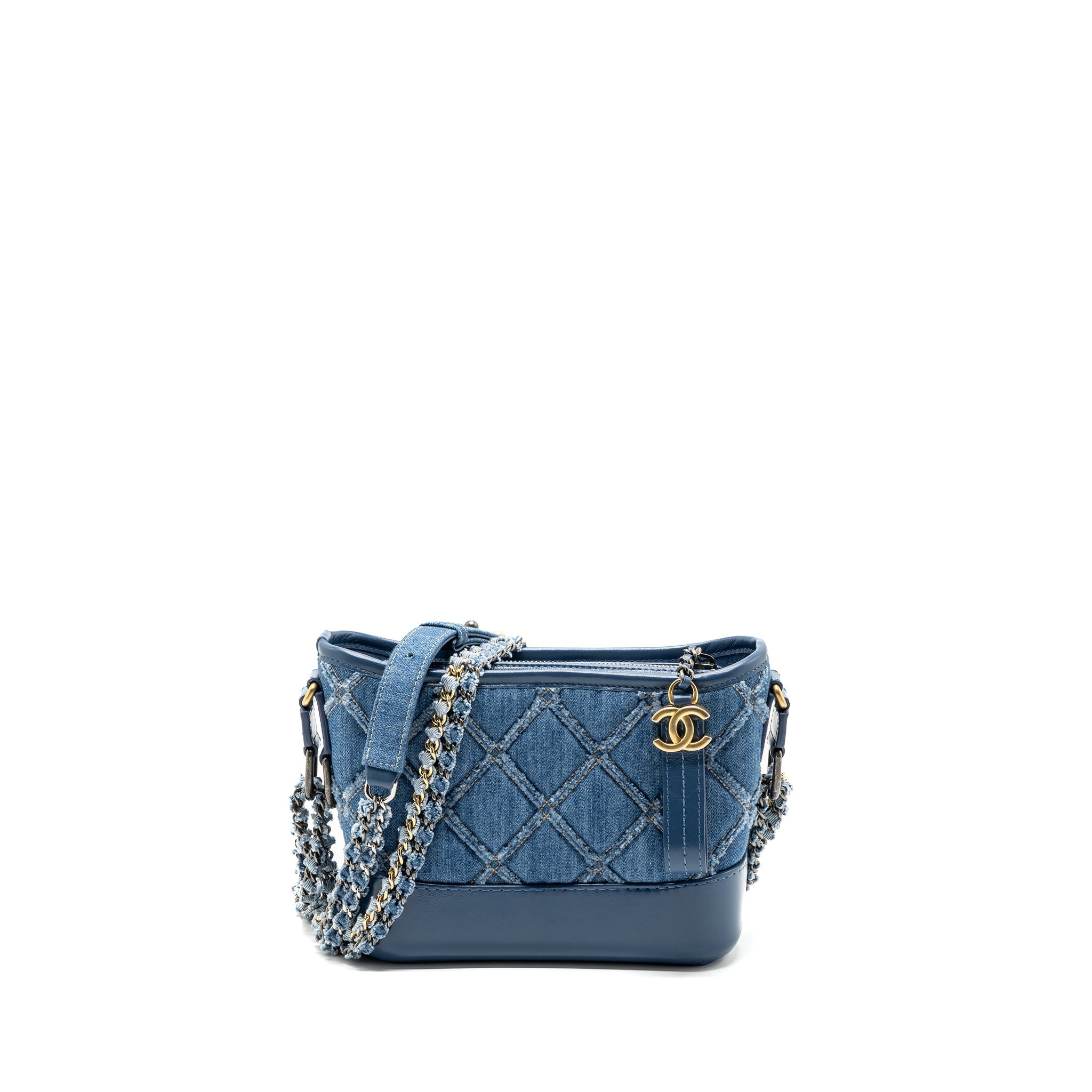 Chanel Small Gabrielle Hobo Bag Blue Denim