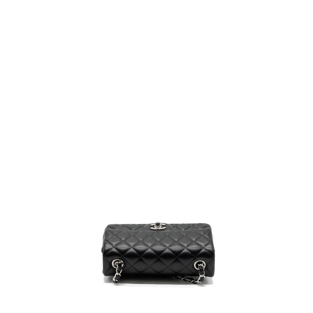 Chanel mini rectangular flap bag lambskin black  (MICrochip)
